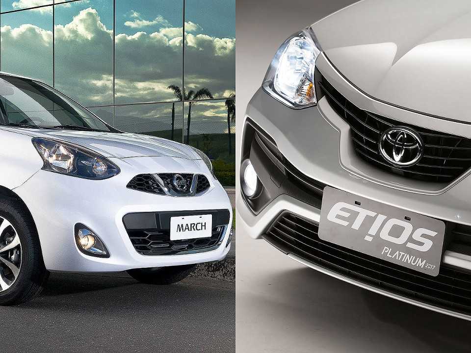 Nissan March e Toyota Etios: duas ótimas opções para quem procura um hatch com bom custo-benefício