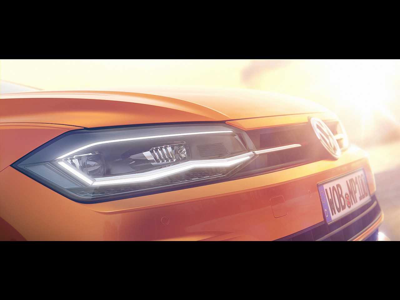 Teaser antecipando os primeiros detalhes da sexta gerao do VW Polo na Europa