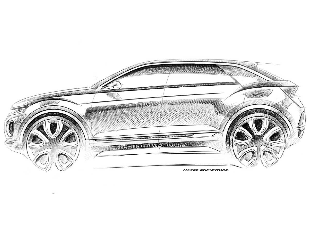 Ilustrao antecipando o design do Volkswagen T-Roc