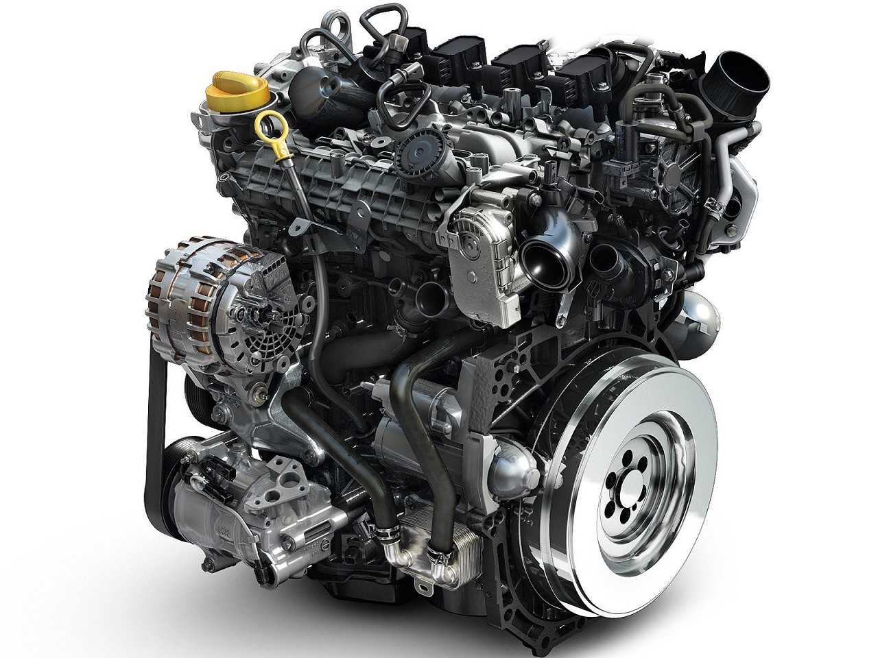 O compacto motor 1.3 TCe, com turbo e injeo direta, revelado na edio 2018 do Salo de Genebra