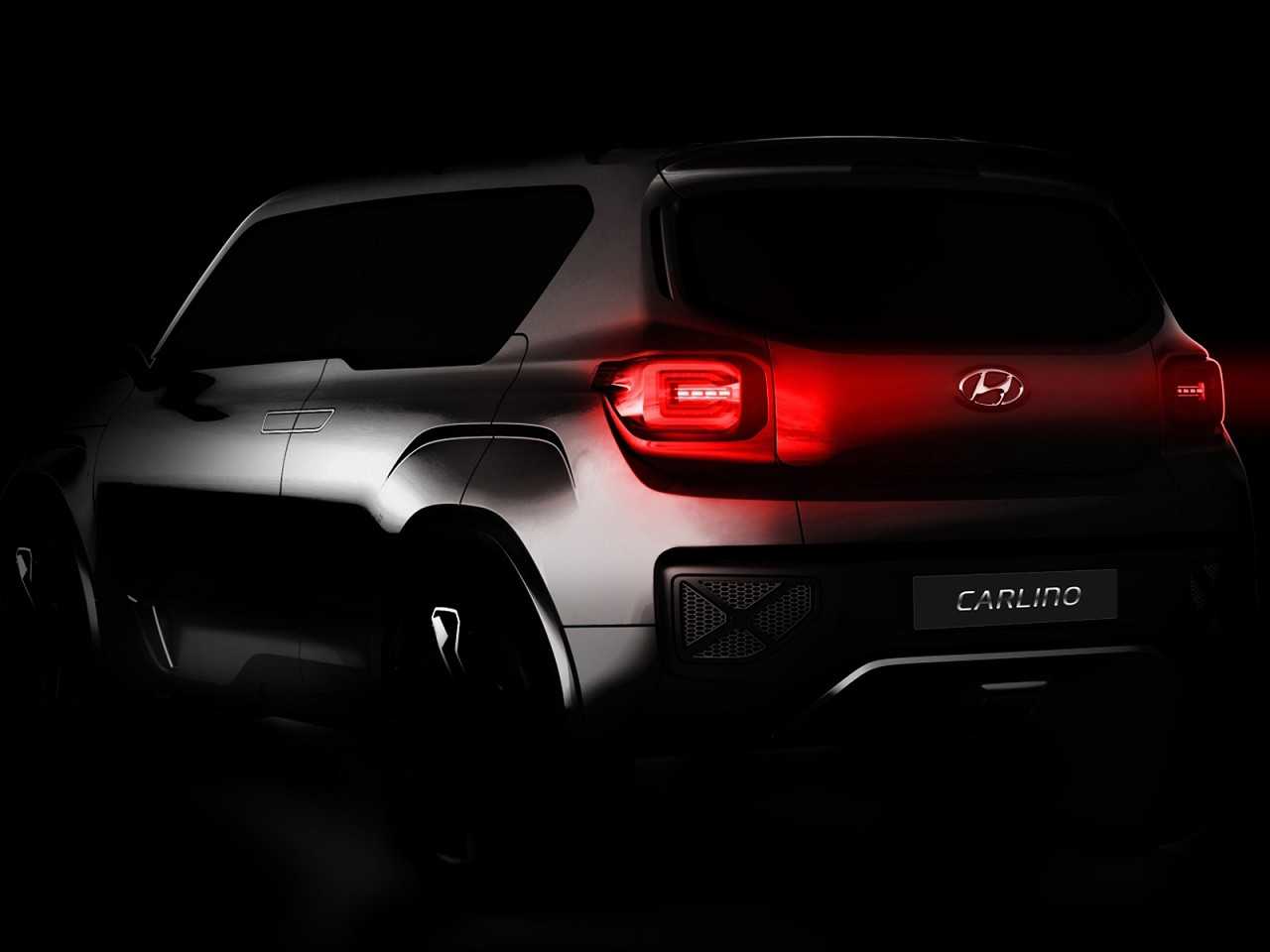 Acima um teaser do conceito Carlino, revelado pela Hyundai em 2016 na ndia