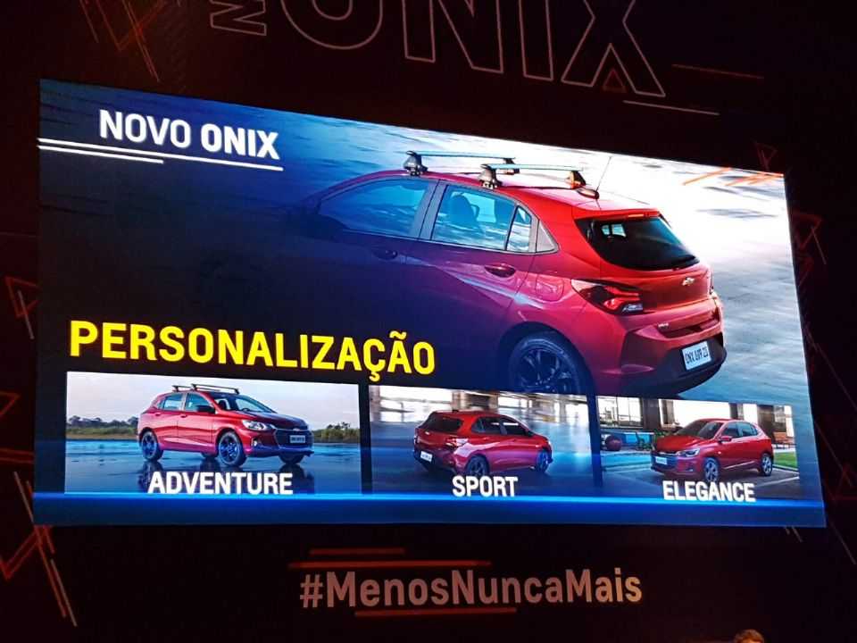 Pacotes de personalização que serão oferecidos para o Onix 2020
