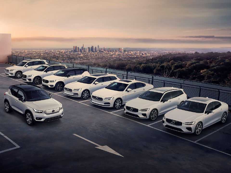 Acima a atual linha da Volvo