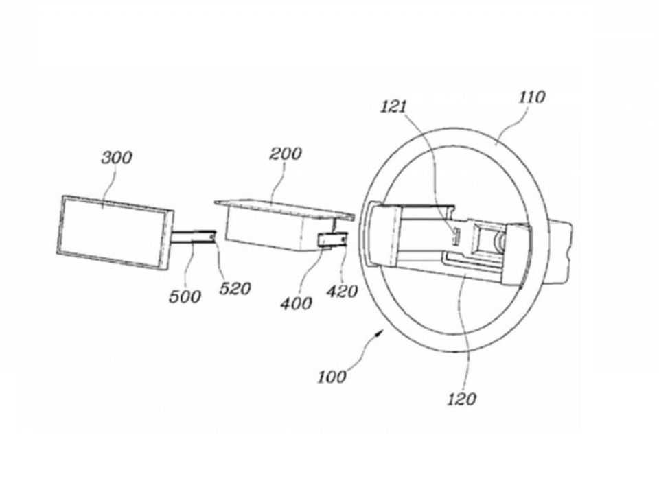 Patente da Hyundai revela projeto de volante com painel de instrumentos