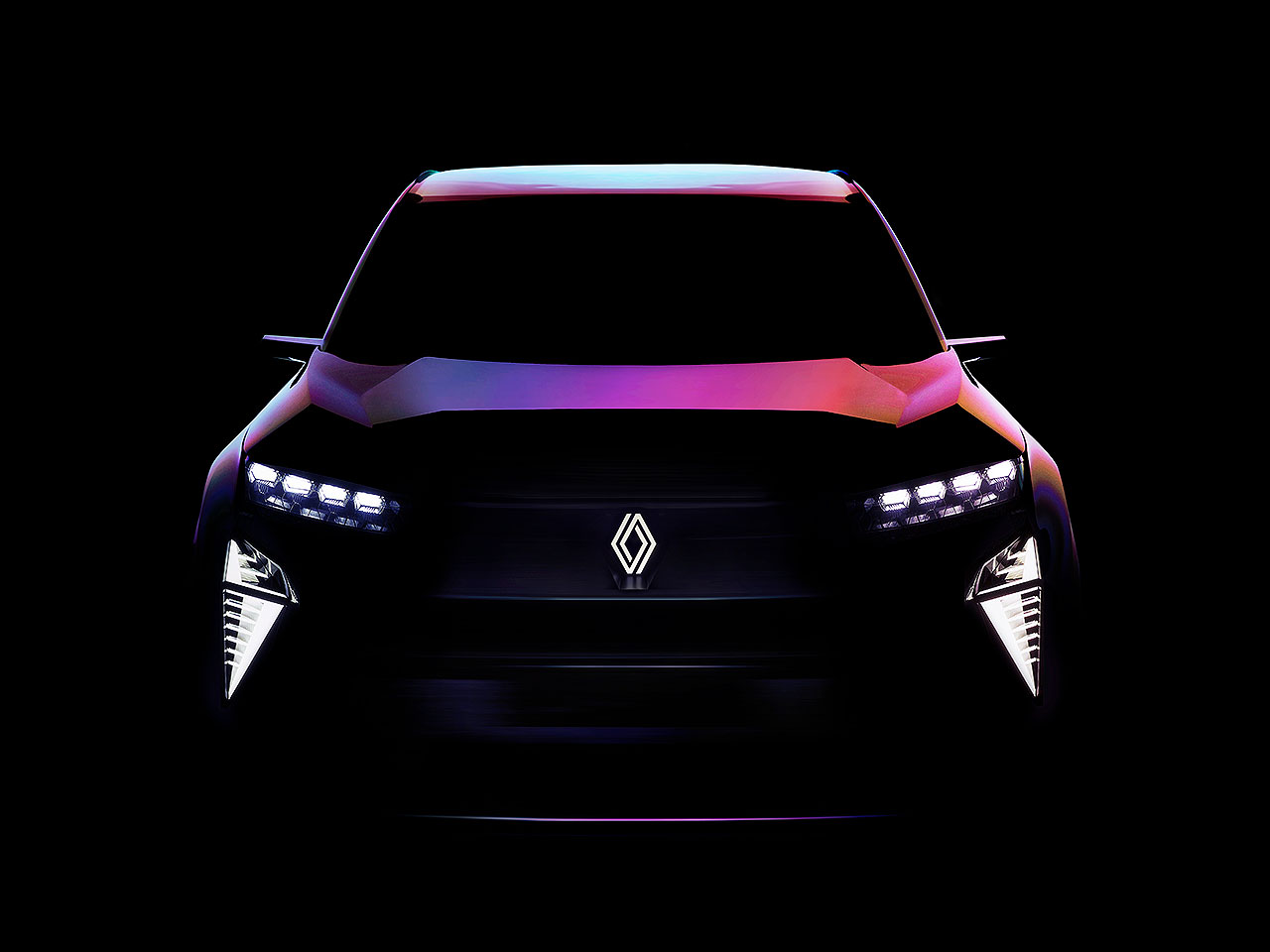 Teaser da Renault antecipando seu futuro carro-conceito a hidrognio