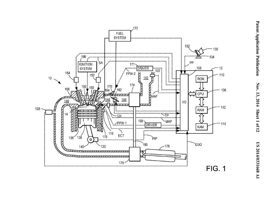 Patente mostra o suposto motor a hidrogênio da Ford