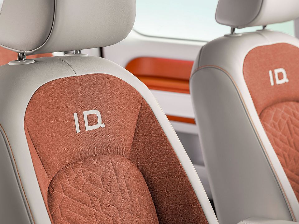 Detalhe do interior do VW ID. Buzz, sucessor elétrico da Kombi
