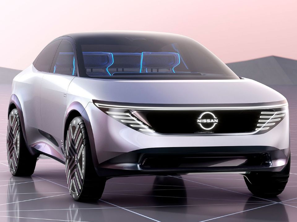 Acima o Nissan Chill-Out Concept revelado em 2021: inspiração para o substituto do Leaf