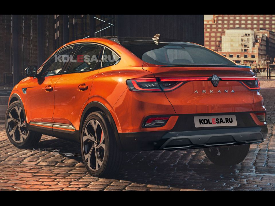 Projeção do site Kolesa antecipando o facelift do Renault Arkana