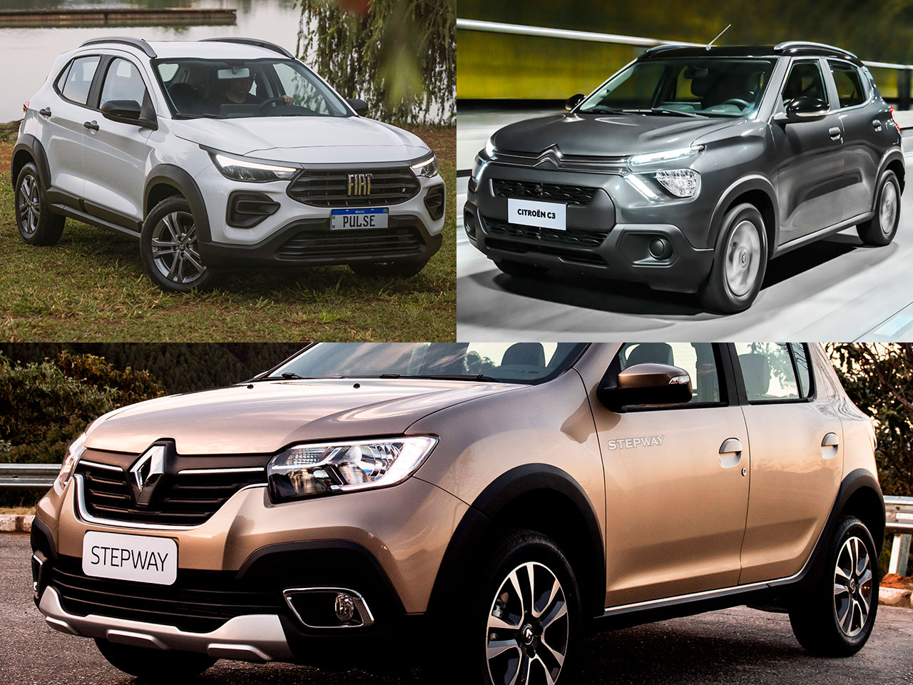 Fiat Pulse, Citro�n C3 e Renault Stepway