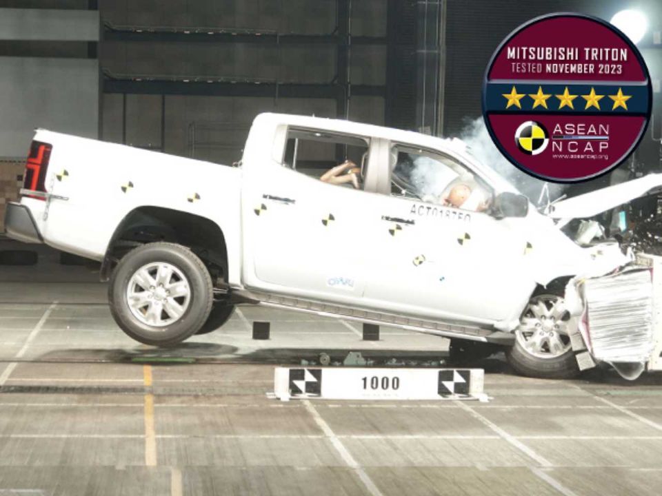 Mitsubishi L200 2024 recebe cinco estrelas nos testes de colisão da ASEAN NCAP