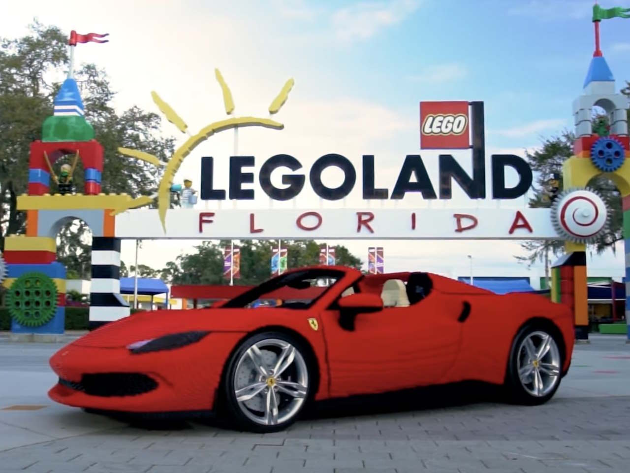 Ferrari 296 GTS feita de Lego