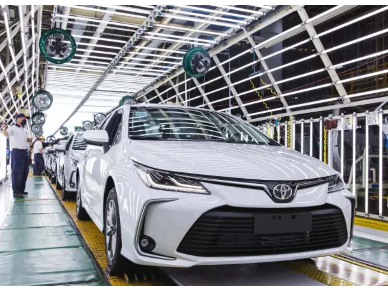 Toyota Corolla na linha de montagem em Indaiatuba (SP), que ser desativada em 2026