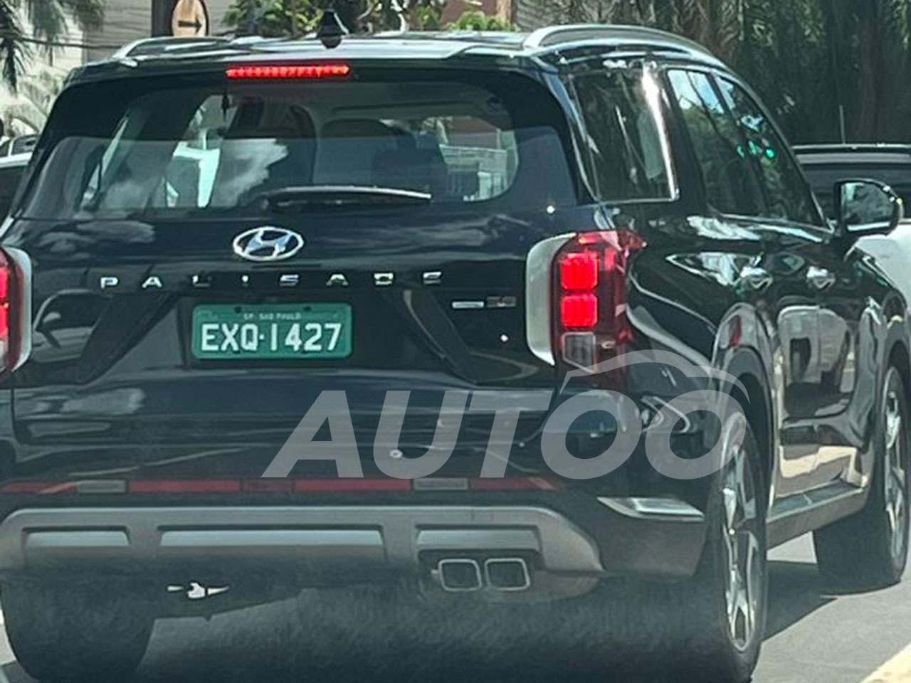 Hyundai Palisade flagrado com placas verdes de testes no Brasil no interior  de So Paulo