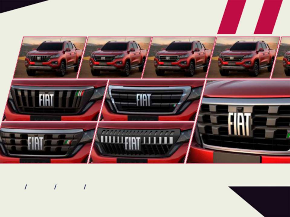 Opções descartadas de grade para a Fiat Titano
