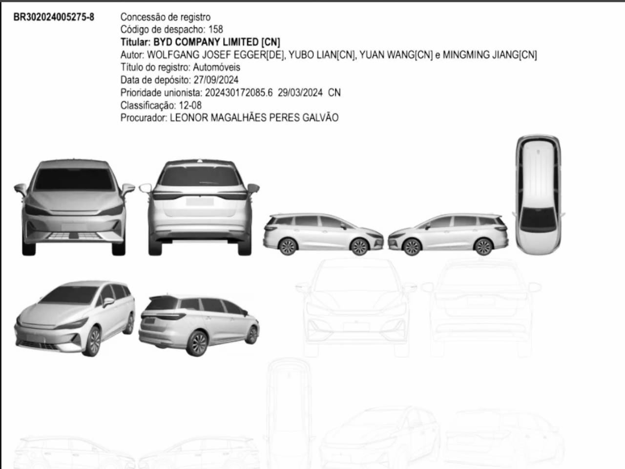 BYD M6 aparece nos registros do Inpi e dá indícios de que pode ser vendida no Brasil