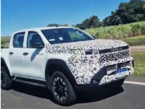 Toyota Hilux da nova gera��o � flagrada pela primeira vez no Brasil
